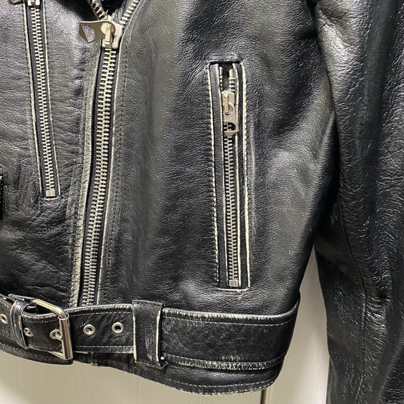 Nwt Women's‎ Re/done Brand Distressed Italian Leather Moto Black Jacket S $1250 - Picture 3 of 16